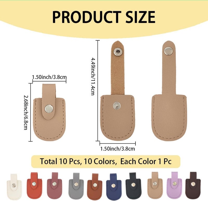CALFOVERA 10PCS Micro Nipper Cutter Tip Nail Scissors Protective Cover Cap PU Leather Safety Protector Sleeve Cuticle Trimmer Flush Nipper Pouch Storage Container for Pedicure Tools Dead Skin Scissors - Image 2